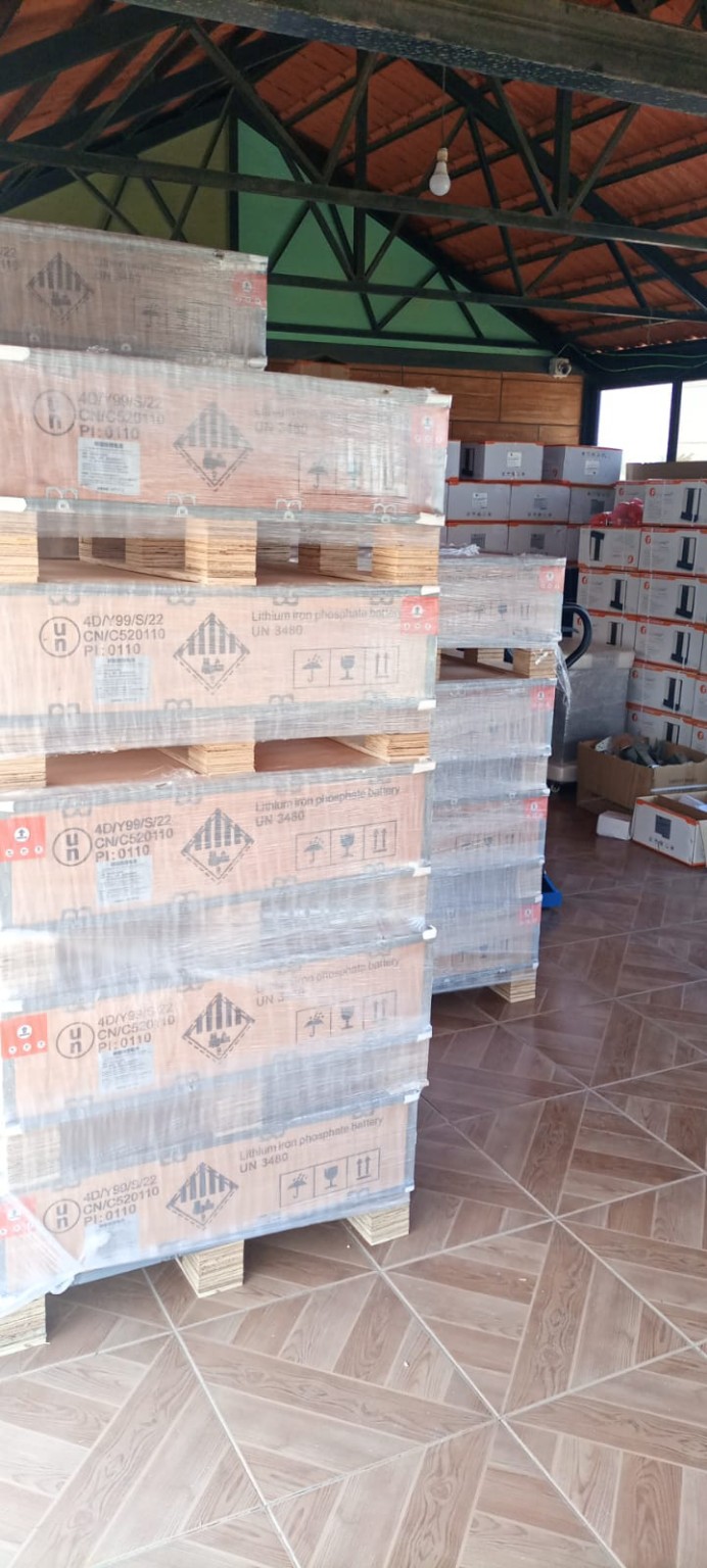 Battery systems ready for delivery and integration.