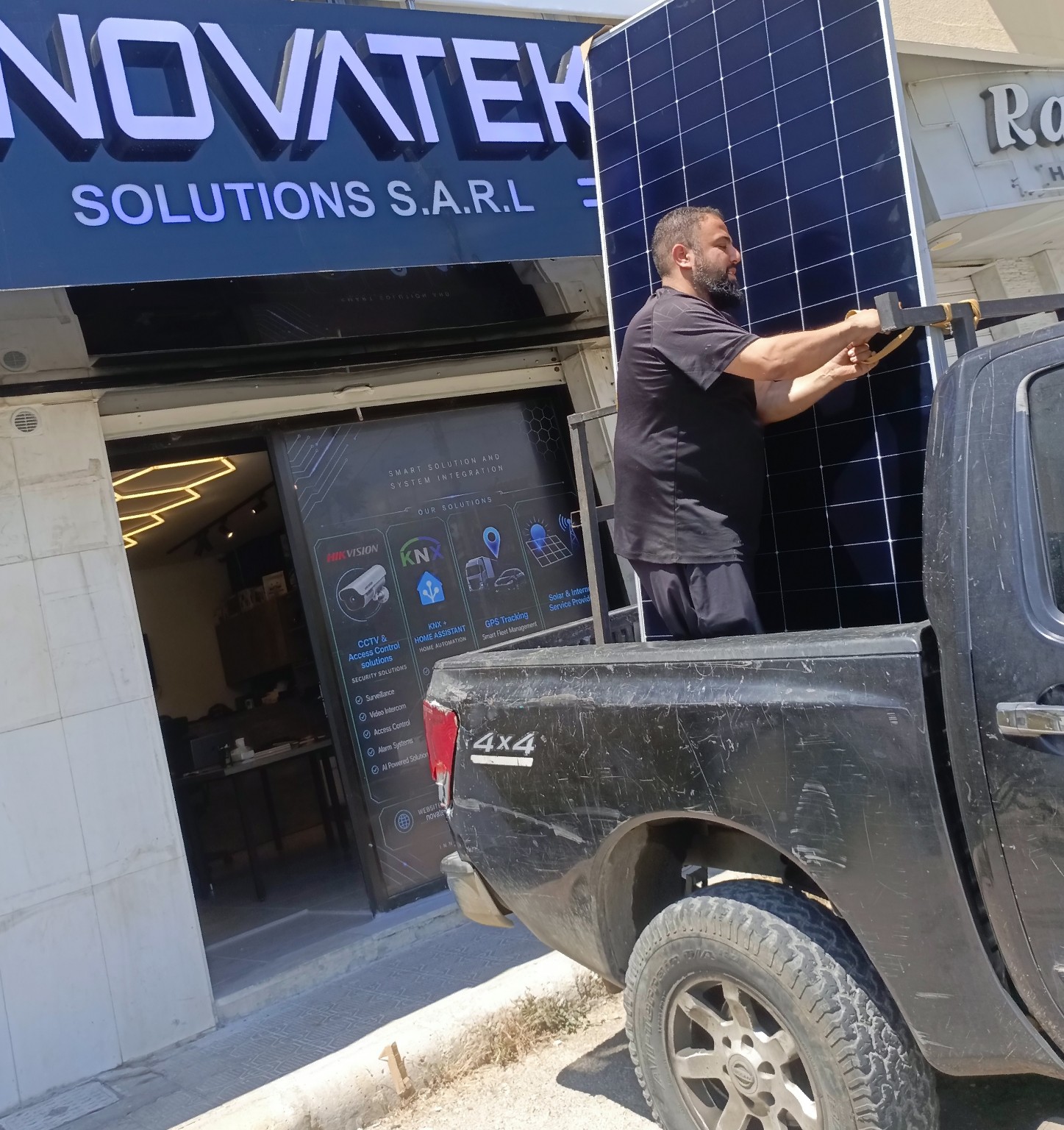 Preparing solar equipment for a project.